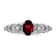 Rhodium Over Sterling Silver Garnet and Diamond Ring