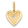 14K Yellow Gold Polished and Textured Cubic Zirconia Floral Heart Pendant