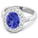 2.81ctw Violet Tanzanite and Diamond 14K White Gold Halo Ring