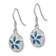 Rhodium Over Sterling Silver Enameled Sand Dollar Dangle Earrings