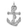 Rhodium Over Sterling Silver Cubic Zirconia Anchor Pendant