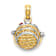 14K Two-tone Gold  3D Textured Multi-Color Enamel Apple Basket Charm