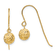 14K Yellow Gold Diamond-Cut Bead Dangle Earrings