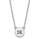 Rhodium Over Sterling Silver LogoArt Sigma Kappa Small Enamel Pendant Necklace