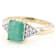 Emerald And White Zircon Ring In 18K Gold Over Sterling Silver 1.65ctw