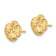 14k Yellow Gold Textured Flower Stud Earrings