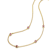 Ruby Color CZ Station Necklace In 14K Gold Over Brass