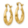 14k Yellow Gold 3/8" Textured Dolphin Hoop Earrings