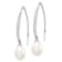 Rhodium Over Sterling Silver 7-8mm Freshwater Cultured Pearl and CZ
Threader Earrings