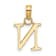 14k Yellow Gold Polished Block Letter N Initial Pendant