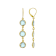 Blue Topaz Round Dangle Earrings In 18K Gold Over Sterling Silver 14.00ctw