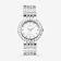 Croton Silver Tone Round Mother Of Pearl Dial Watch with Diamond Markers