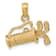 14k Yellow Gold Solid 3D Polished and Textured Golf Bag with Clubs pendant