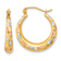 14k Tri-color Gold Polished, Satin and Diamond-Cut 7/8" Hoop Earrings