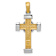14K Two-tone Gold  Textured Latin Cross Pendant