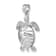 Rhodium Over 14k White Gold 3D Textured Moveable Sea Turtle Pendant