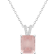 10x8mm Emerald Cut Rose Quartz With Diamond Accents Rhodium Over
Sterling Silver Pendant with Chain