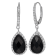 Black Onyx And White Sapphire Dangle Earrings In Sterling Silver