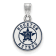 Rhodium Over Sterling Silver MLB LogoArt Houston Astros Enamel Pendant