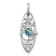 Rhodium Over Sterling Silver Polished Paua Shell Turtle Surfboard Pendant