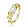 Freshwater Pearl Scalloped Seashell Ring In 14K Gold Over Sterling Silver