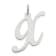 Rhodium Over Sterling Silver Fancy Script Letter X Initial Charm