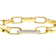 Paperclip Station Bracelet With CZ In 18K Gold Over Sterling Silver
