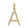 14K Yellow Gold Diamond Letter A Initial Pendant