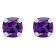 5mm Cushion Amethyst Rhodium Over 10k White Gold Stud Earrings