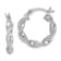 Rhodium Over Sterling Silver Twisted 3.5x20mm Hoop Earrings