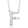 Initial F Mixed Cut CZ Pendant Necklace In Sterling Silver 18 Inch