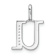 14K White Gold Diamond Lower Case Letter U Initial Pendant