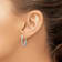 Rhodium Over Sterling Silver Polished 2.25mm Beaded Hoop Earrings