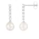 White Cultured Freshwater Pearl 14k White Gold Earrings 7-7.5mm