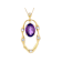 Amethyst Oval And White Topaz Pendant Necklace In 18K Gold Over Sterling
Silver 11.12ctw