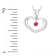 0.06ct Ruby Heart Pendant in 14k White Gold