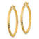 14K Yellow Gold 1 5/16" Polished and Diamond-Cut Hoop Earrings