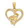 14k Yellow Gold Baby Feet Heart Pendant