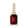 10k Yellow Gold 1 ctw Garnet and Accent Diamond Pendant