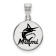 Rhodium Over Sterling Silver MLB LogoArt Miami Marlins Enamel Pendant