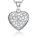 CZ Encrusted Heart Pendant Necklace In Sterling Silver