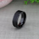 VULCAN Flat Black Tungsten Ring with Brushed Center & Polished Edges 8mm