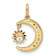 14k Yellow Gold and Rhodium Over 14k Yellow Gold Diamond-Cut Cubic
Zirconia Moon and Star Pendant