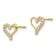 14k Yellow Gold Cubic Zirconia Heart Post Earrings
