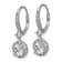 Rhodium Over Sterling Silver Round Cubic Zirconia Halo Dangle Leverback Earrings