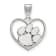 Rhodium Over Sterling Silver LogoArt Clemson University Heart Pendant