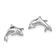 Rhodium Over 14k White Gold Dolphin Stud Earrings