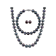 7-7.5mm Black Cultured Freshwater Pearl Sterling Silver Jewelry Set