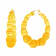 14K Yellow Gold Over Sterling Silver Bamboo Acrylic Hoops in Honey