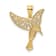 14K Two-tone Gold Polished Hummingbird Filigree Wings Pendant